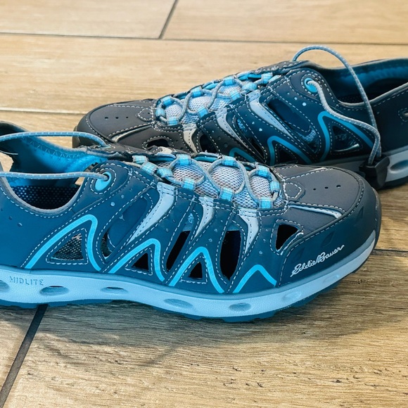 Eddie Bauer Gray and Blue Outdoor Water Sneakers - Picture 1 of 6